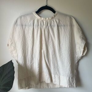 Everlane “The Linen Drape Top” in canvas/ivory, size 10